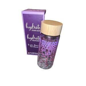 PUREOLOGY Glass Tea Steeper & Water Bottle With Lid New with box